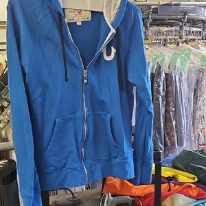 True Religion Blue Zip-Up Hoodie